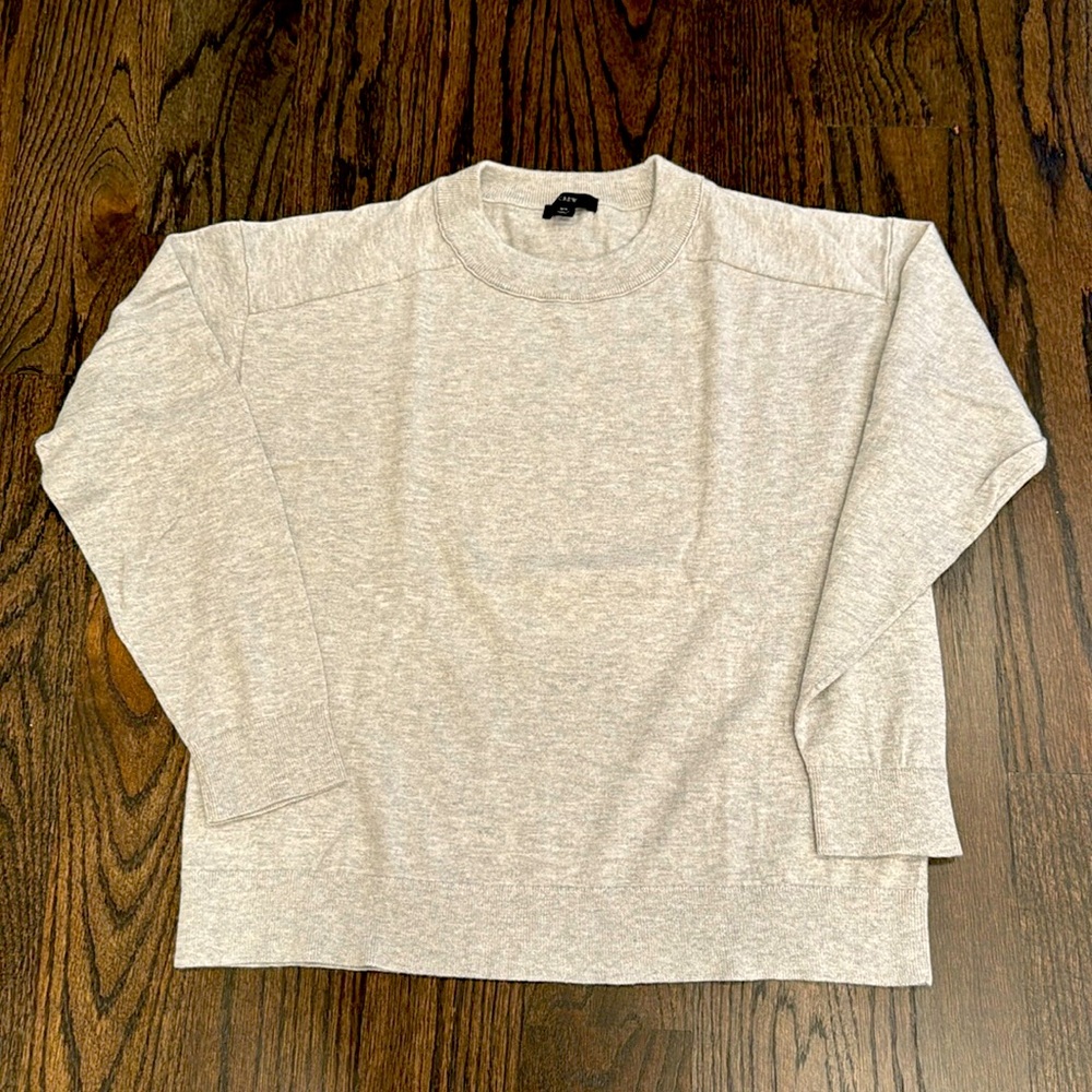 J. Crew Light Gray Crew Neck Sweater